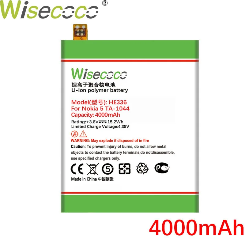 Wisecoco HE321 HE336 4400mAh Batérie Pre Nokia 5 Dual SIM (TA-1053 DS) Telefón Výmena Batérie +Sledovacie Číslo