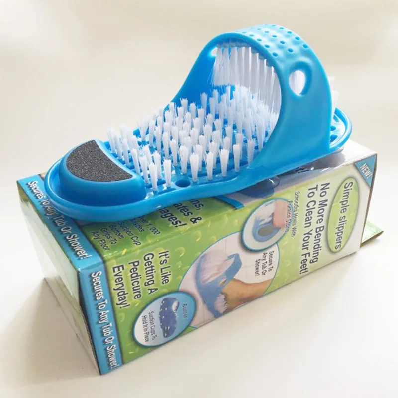 Wonderlife Plastová vaňa sprcha na nohy, masážne papuče kúpe obuvi kefa na nohy podložky odstrániť odumreté starostlivosť o nohy nástroj
