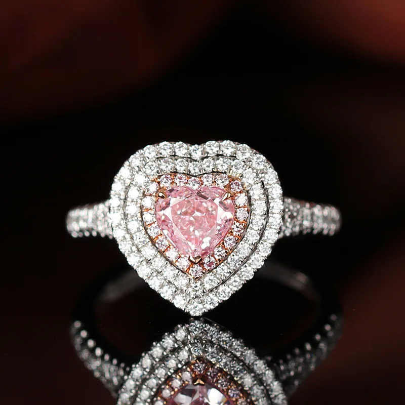 Wong Dážď Romantický Roztomilý 925 Sterling Silver Ružový Zafír Drahokam Svadobné Diamanty, Zásnubný Prsteň Jemné Šperky Veľkoobchod