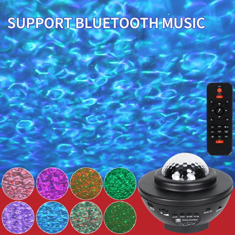 WUZSTAR Hviezdne Nebo LED Laser Party Projektor RGB Bluetooth, Noc, Svetlo, Zvuk, Ovládanie DJ Efekt Lanps Deti Spálne Dekorácie
