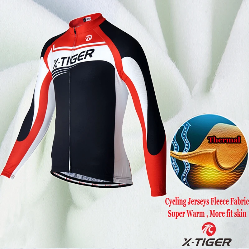 X-TIGER Zimné Thermal Fleece, Cyklistika Dres Super Teplé MTB Cyklistické Oblečenie Maillot Ropa Ciclismo Bicyklov, Cyklistické Oblečenie Pre Mans