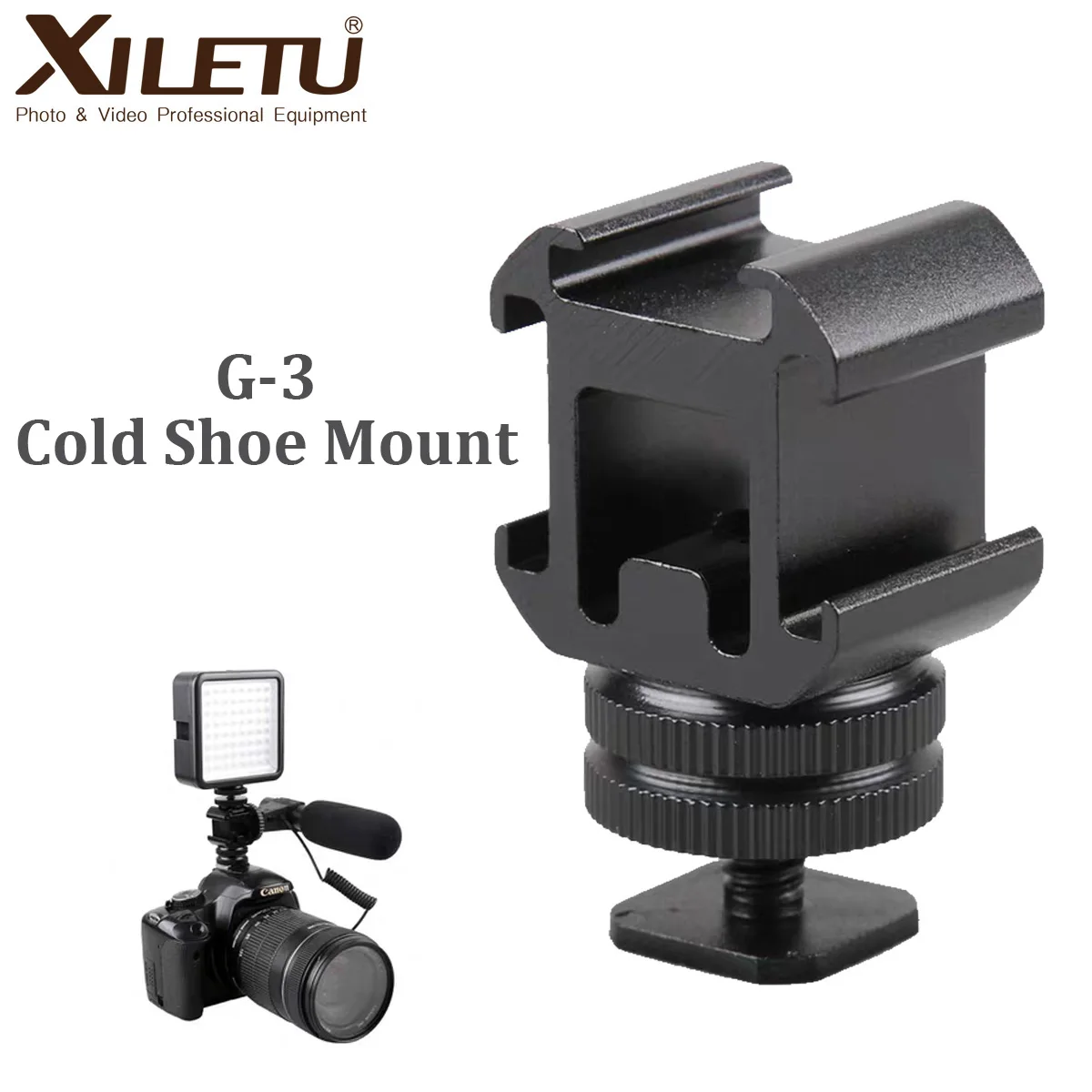 XILETU G3 Cold Shoe Mount Kamery Adaptér Rozšíriť Port pre Canon Nikon Pentax DSLR Kamery pre Mikrofón Mikrofón, LED, Video Vyplniť Svetla