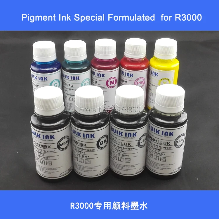 XIMO 9*100 ml Náplň Pigmentový Atrament Pre Epson Stylus photo R3000