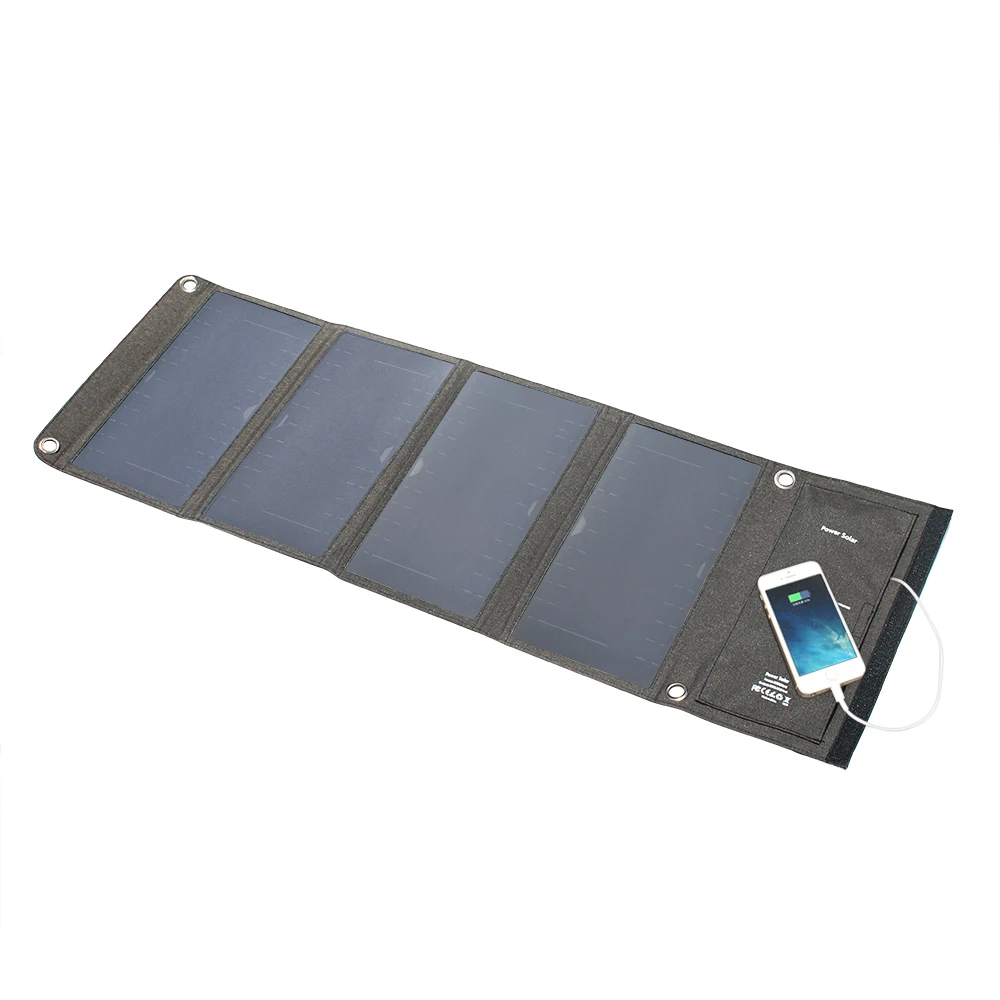 Xionel Vodotesný, Prenosný 28W Solárna Nabíjačka s dvomi USB Porty pre Mobilný Telefón