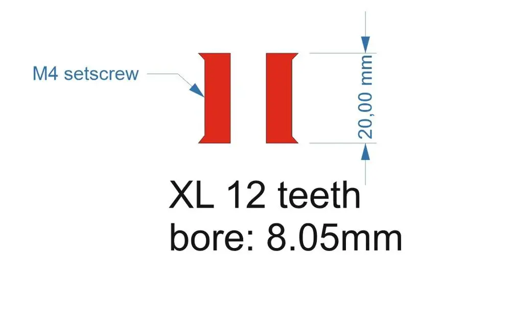 XL načasovanie kladka 12 zubov 24 zubov načasovanie remenice podľa výkresov, aby Prispôsobené načasovanie kladka