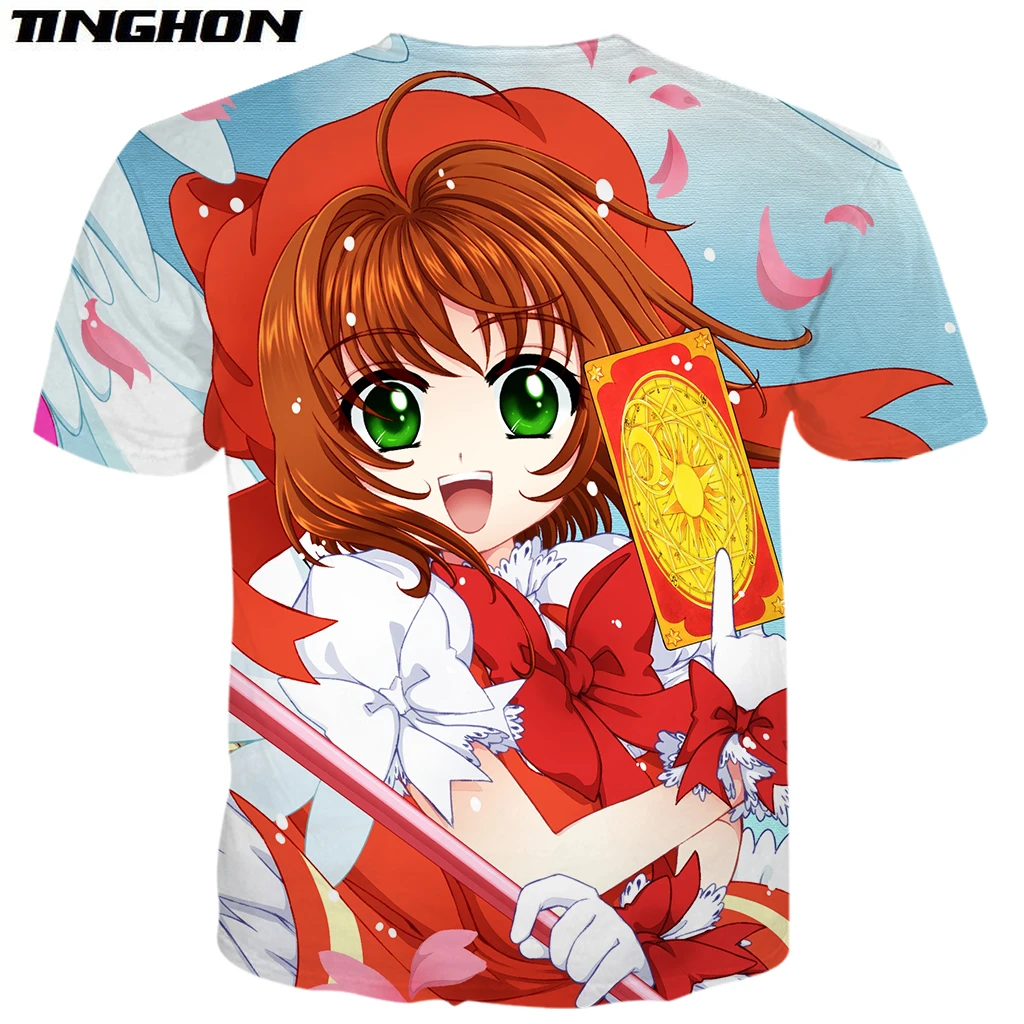 XS-7XL Anime Sakura Card Captor T Shirt 3D Tlač Módne Muži Ženy Oblečenie Krátky Rukáv, Hip Hop tričká Topy 02