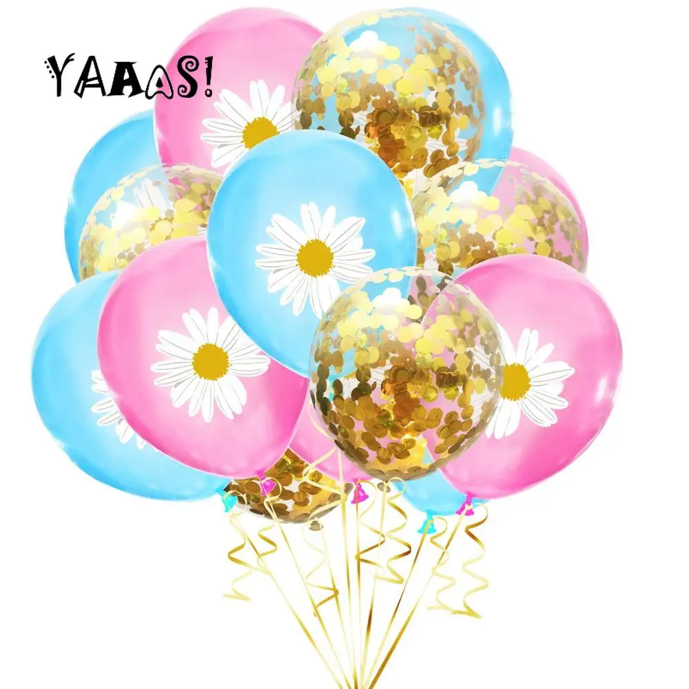 YAAAS! 15pcs Farebné Daisy Kvety Latexové Balóny Baby Sprcha Narodeniny, Party Dekorácie Dovolenku Svadobné Dekorácie Dodávky