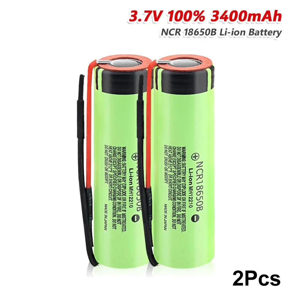 YCDC Vysoký Odtok 18650 NCR18650B Nabíjateľná Li-ion batéria Lítiová Batéria 3,7 V 3400mAh Pre Baterku Batérie S Drôtom Recargables