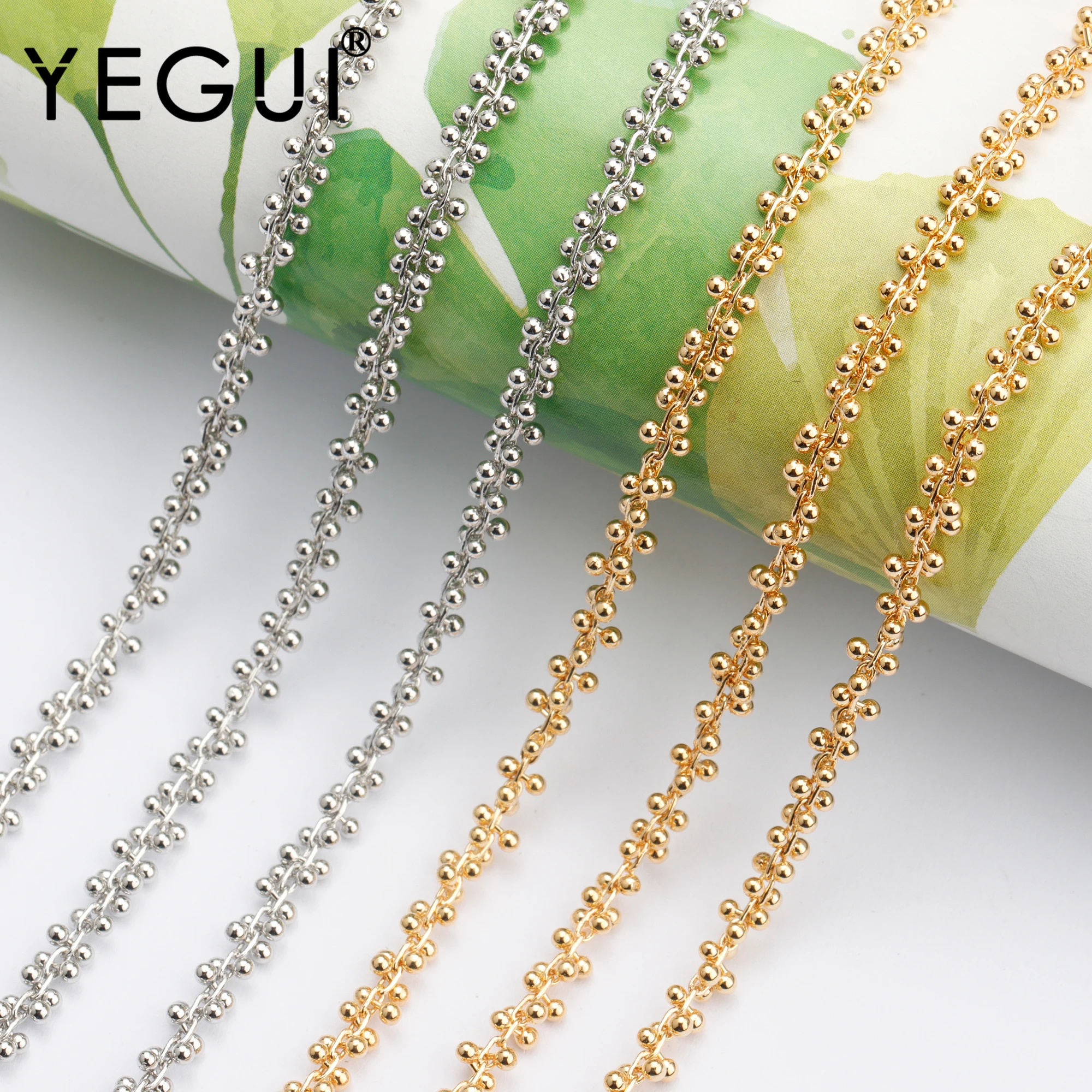 YEGUI C157,diy reťazca,18k zlatom,0.3 mikrónov,meď kov,ródium á,diy náramok, náhrdelník,prívesky,šperky robiť,1m/veľa