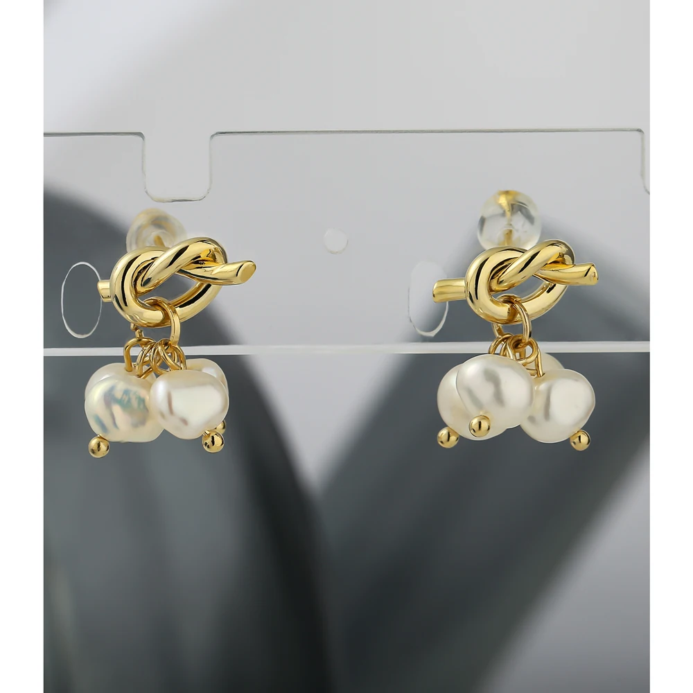 Yhpup Elegantné Sladkovodné Perly Stud Earings Módne Šperky 2020 Aretes De Mujer Modernos Medené Náušnice Office Gala Darček