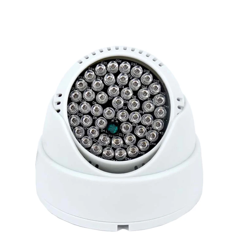 YiiSPO 48LED iluminátor Svetlo CCTV INFRAČERVENÉ Infračervené pre Nočné Videnie Pre Dohľad Fotoaparátu Značky plastové dome vnútorné použitie 90degree