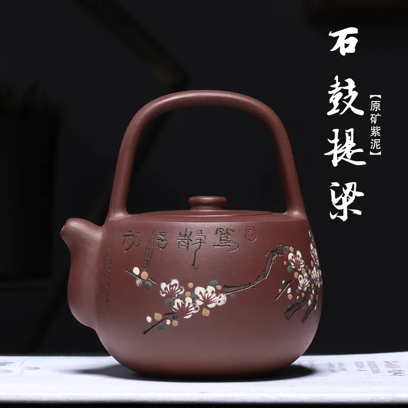 Yixing nové fialová hliny banku, surovej rudy, fialová blato, všetky ručne vyrobené, kamenný valec, zdvíhacie lúč, čaj nastaviť, darčeková krabička