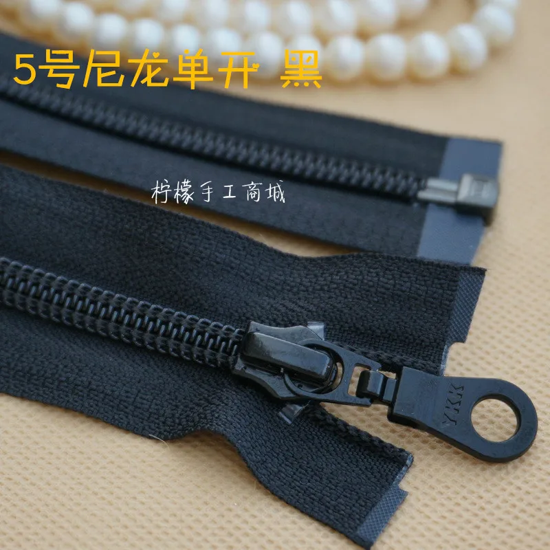 YKK zips 5 nylon jeden otvorená black 20-110 cm - cardigan dole oblečenie tašky
