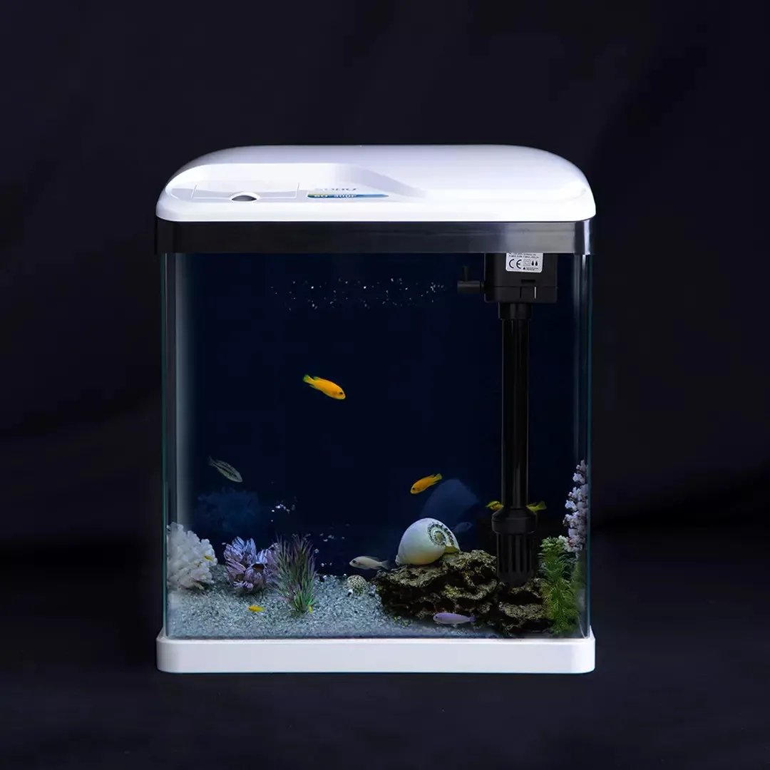 Youpin SOBO Priehľadný Sklenený Stôl akvárium Set Super Systém Filtrácie Ručným podávaním Vodotesný LED Svetlo 15 L Kapacita