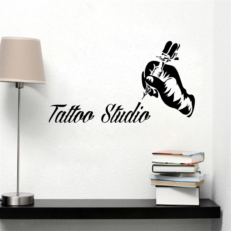 YOYOYU Tattoo Studio Samolepiek na Stenu, Tattoo Salón Logo Stenu Odtlačkový Vymeniteľné Okenné Dekorácie Art Nástenné Výzdoba Interiéru SY519