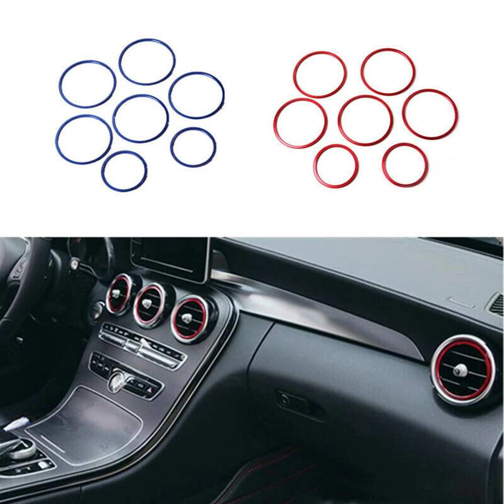 Yubao 7PC Auto-styling sieťovej Zásuvky Krúžok Dekorácie Klimatizácia Otvory Výbava Nálepky Kryt pre Mercedes Benz C Trieda W205 GLC