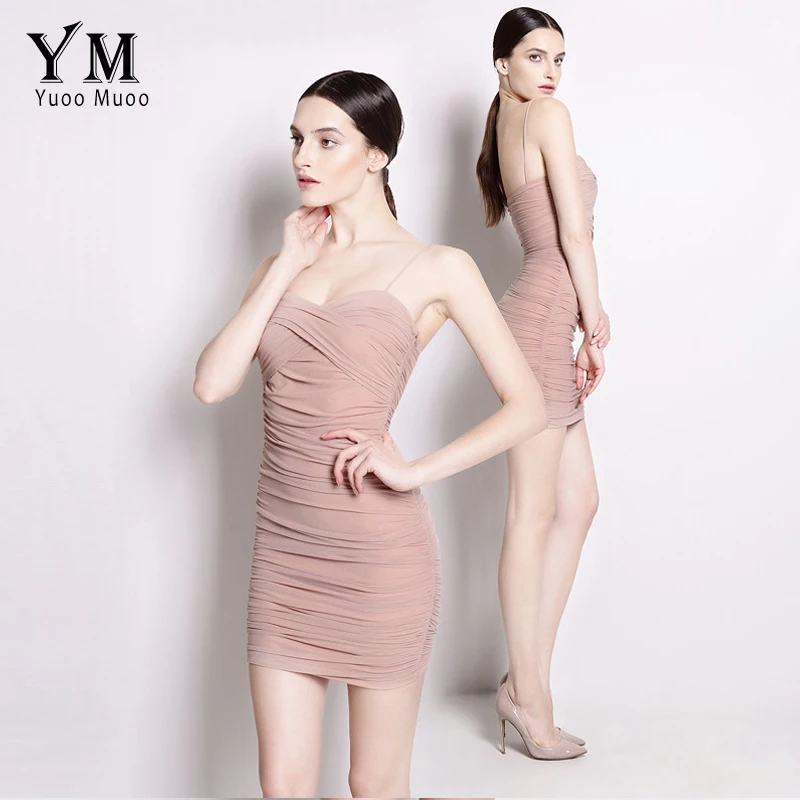 YuooMuoo Nové Sexy Bodycon Šaty Žien Malé Čierne Šaty Špagety Popruh Klub Mini Šaty Sundress Hot Predaj Ženy Oblečenie