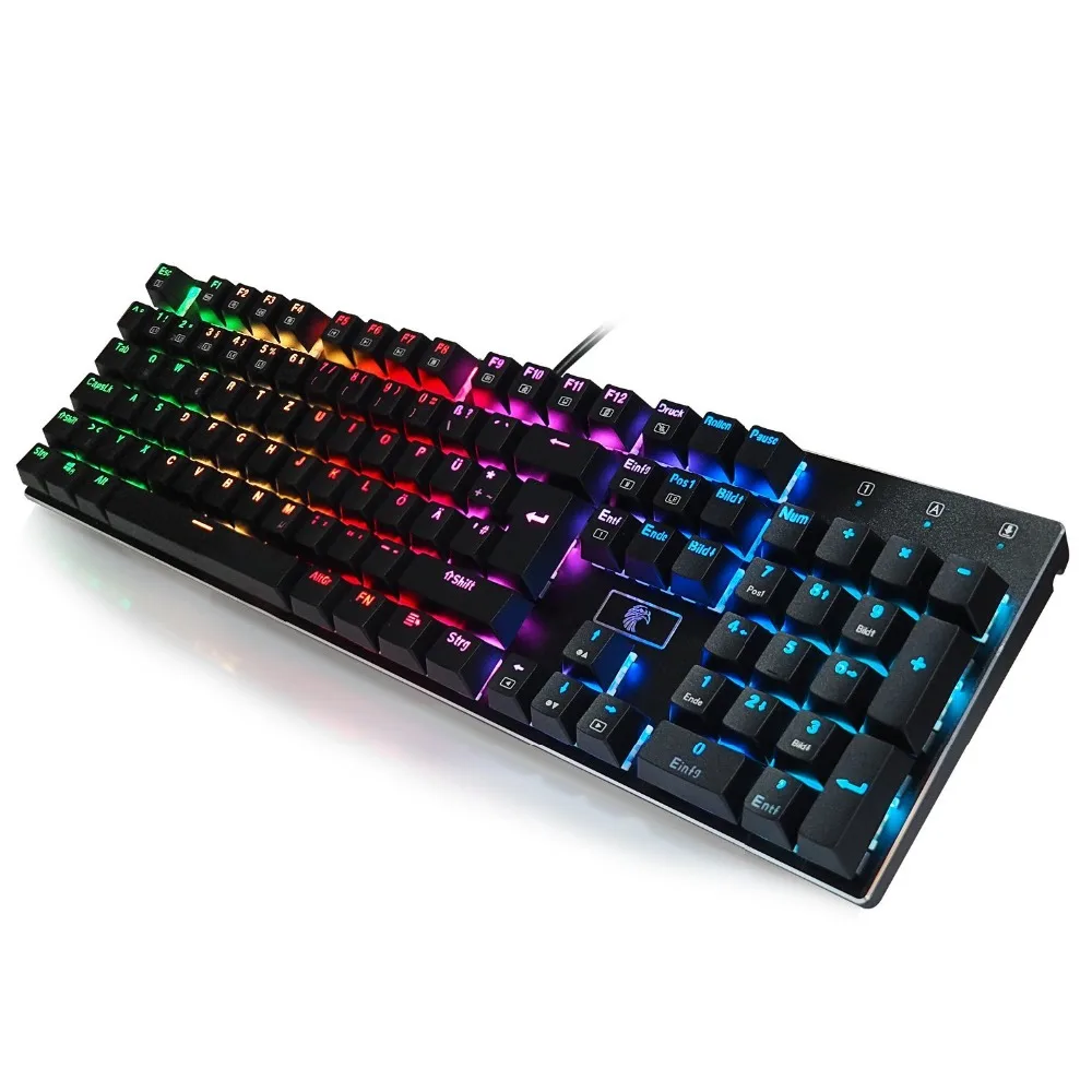 Z-88 RGB LED Podsvietený Mechanical Gaming Keyboard Plechu Outemu Hnedé Prepínače, 104 Tlačidiel Anti-tieňov QWERTY Rozloženie NÁS