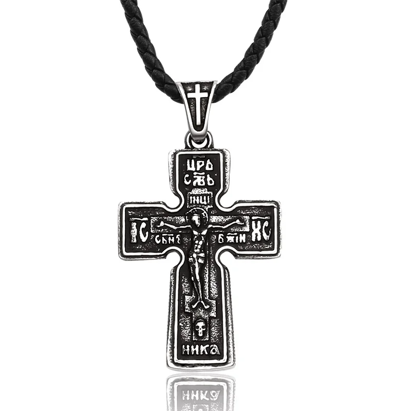 Z Nehrdzavejúcej Ocele Prívesok Kríž Katolíckej Náboženskej Kríž Náboženských Kresťanských Mužov Náhrdelník Šperky