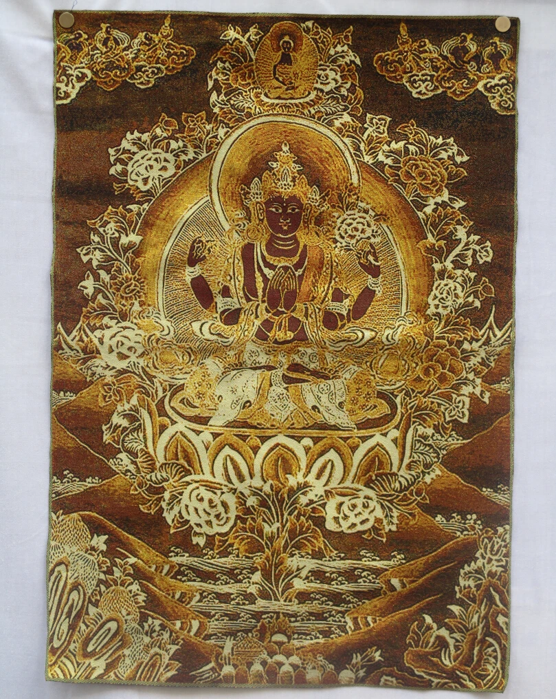 Zberateľskú Tradičného Tibetského Buddhizmu v Nepále Thangka Buddha obrazy ,Veľká veľkosť Budhizmus hodváb brocade, maľovanie p002527