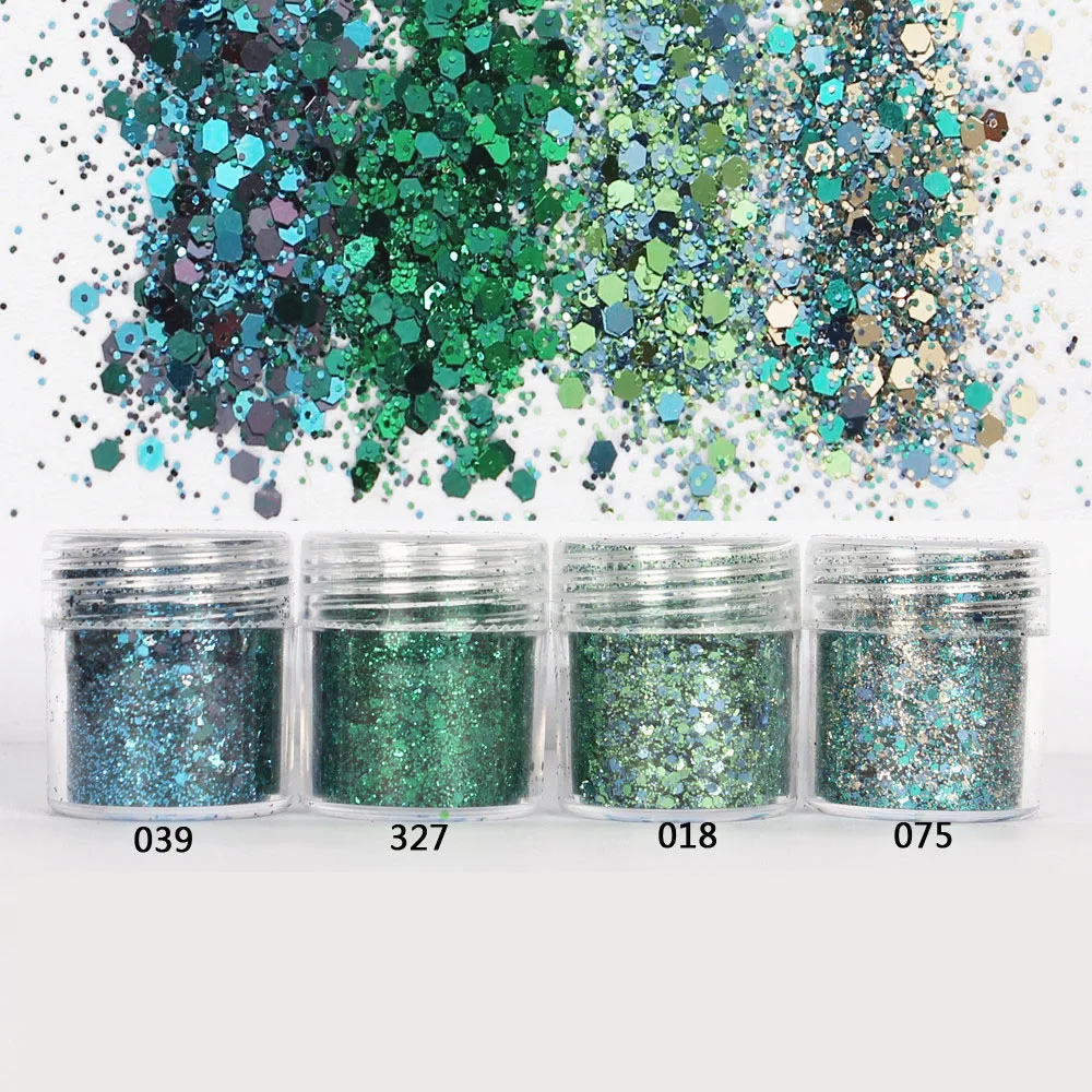Zelená Set Hexagon Lesk Sequin Mix V Vianočné Tému Embellishment pre Živice Remesiel Slávnostné Šperky Nástroje Uv Živice Pigment