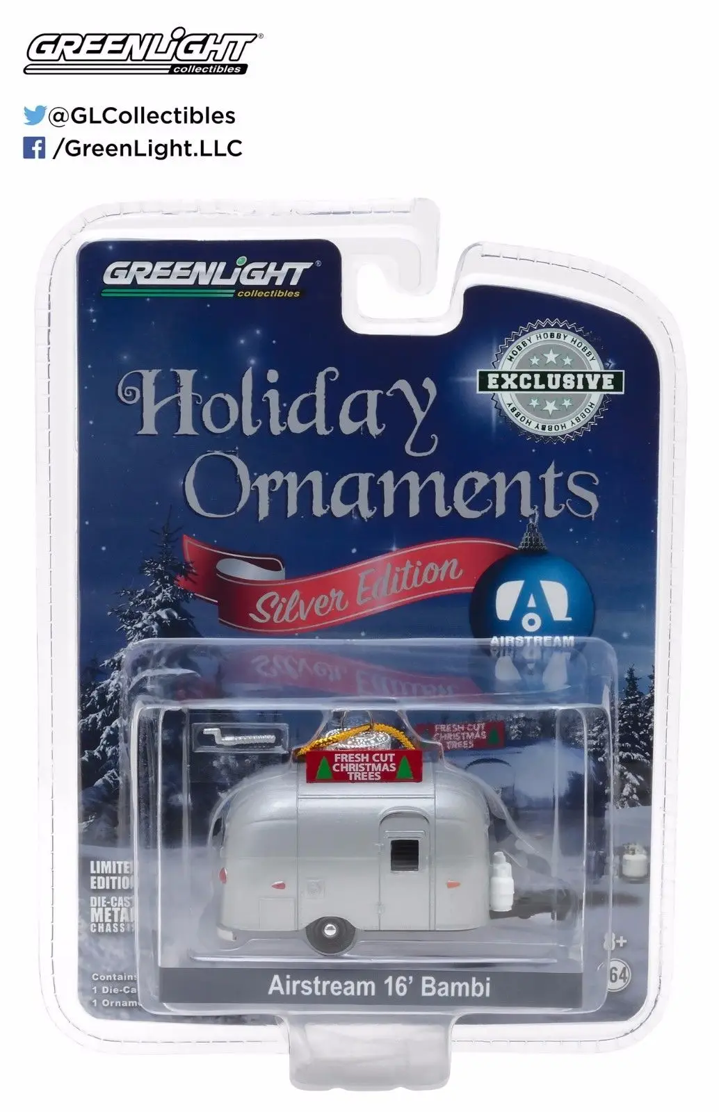 Zelené Svetlo, 1:64 Airstream 16' Bambi Dovolenku Ornament zliatiny autíčka, hračky pre deti diecast model auta darček k Narodeninám