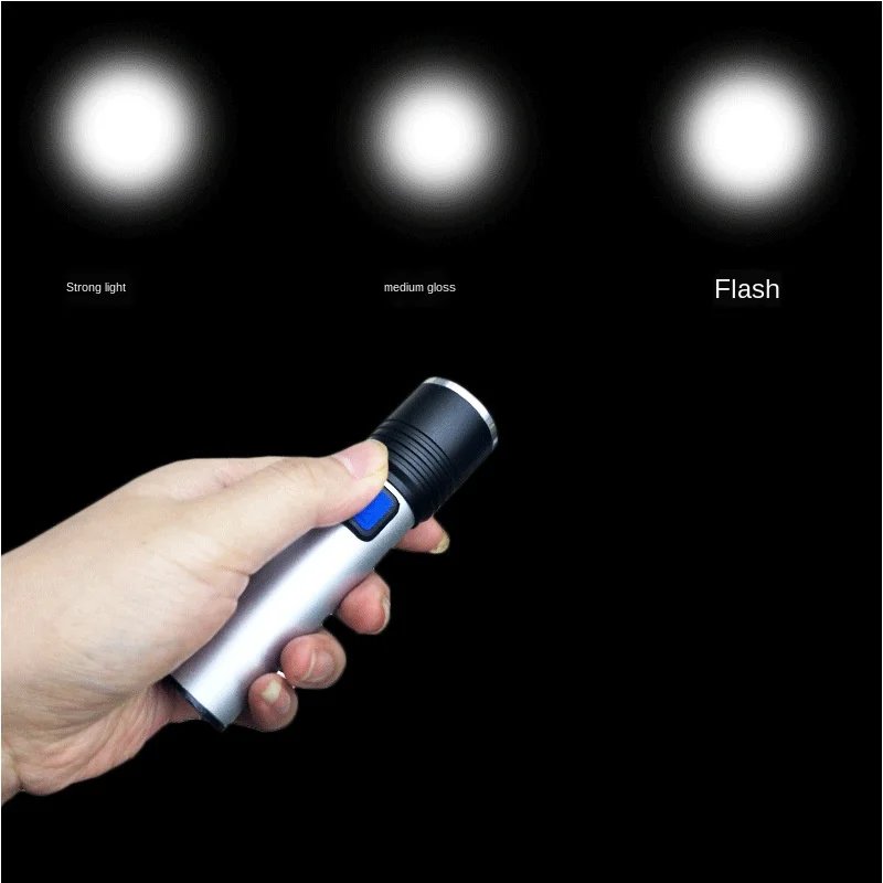 ZHIYU mini Nabíjateľná LED Baterka Nepremokavé Horák 3 svetelné módy Zoomovateľnom T6 LED svetlo S usb Nabíjací Kábel