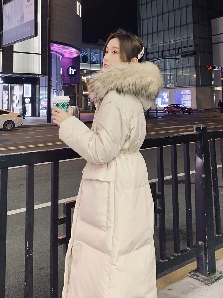 Zimná Bunda Ženy Oblečenie Kórejský Dlhá Srsť Dole Bavlna Teplé, Hrubé Nadrozmerná Veľké Golier S Kapucňou Bavlna Čalúnená Snehu Outwear