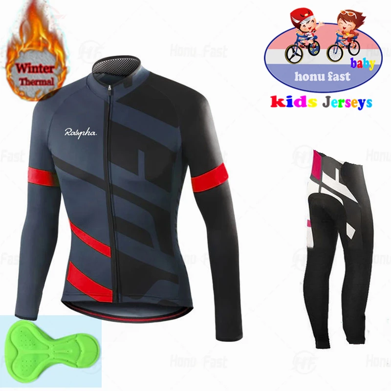 Zimné Cyklistické Oblečenie, Detský Cyklistický Dres Nastaviť Dlhý Rukáv Šaty Thermal Fleece Pro MTB Jednotné Studenej Ochrany Udržať v Teple