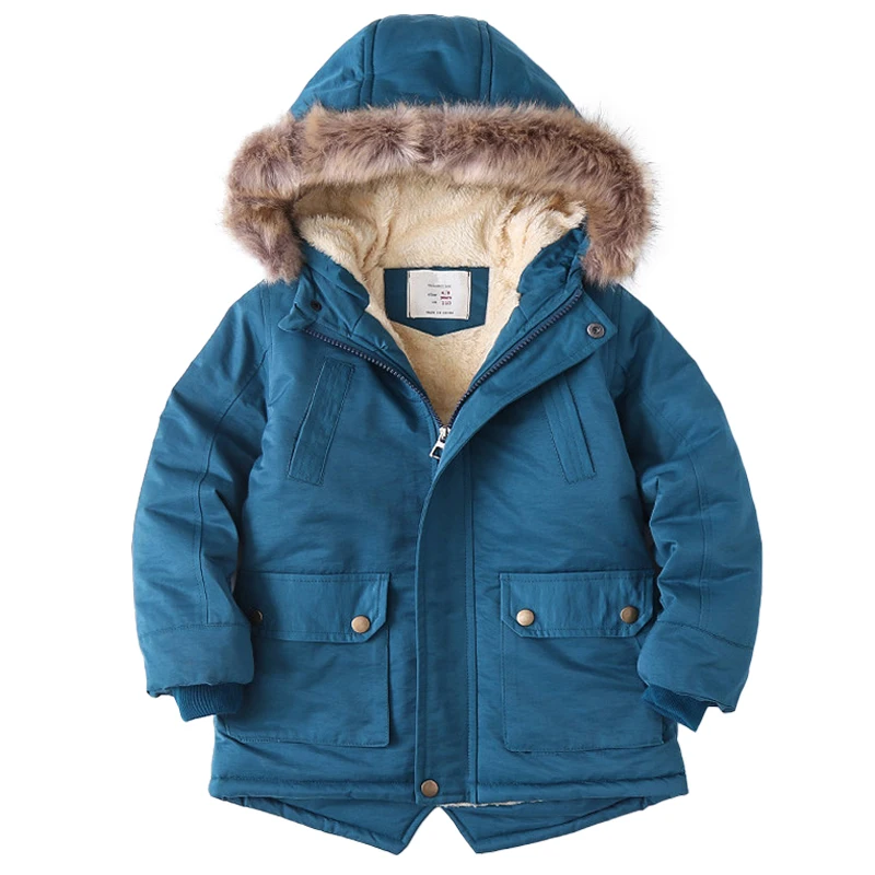 Zimné detské plyšové bavlna kabát, kabát 2020 nových chlapcov a dievčatá, detské bavlnené čalúnená detské Plyšové Bunda s Kapucňou