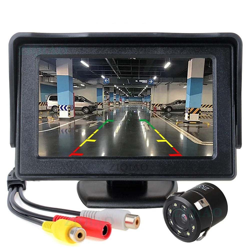 ZIQIAO 4.3 Palcový LCD Parkovanie Monitor s HD Cúvaní parkovacia Kamera Voliteľné P01