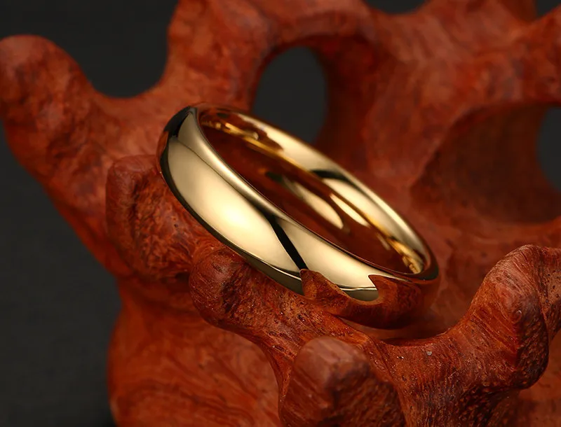 ZORCVENS Módne Čistý Volfrám Krúžky 6 mm Široké Zlata-Farebná Snubné Prstene pre Ženy a Mužov Šperky