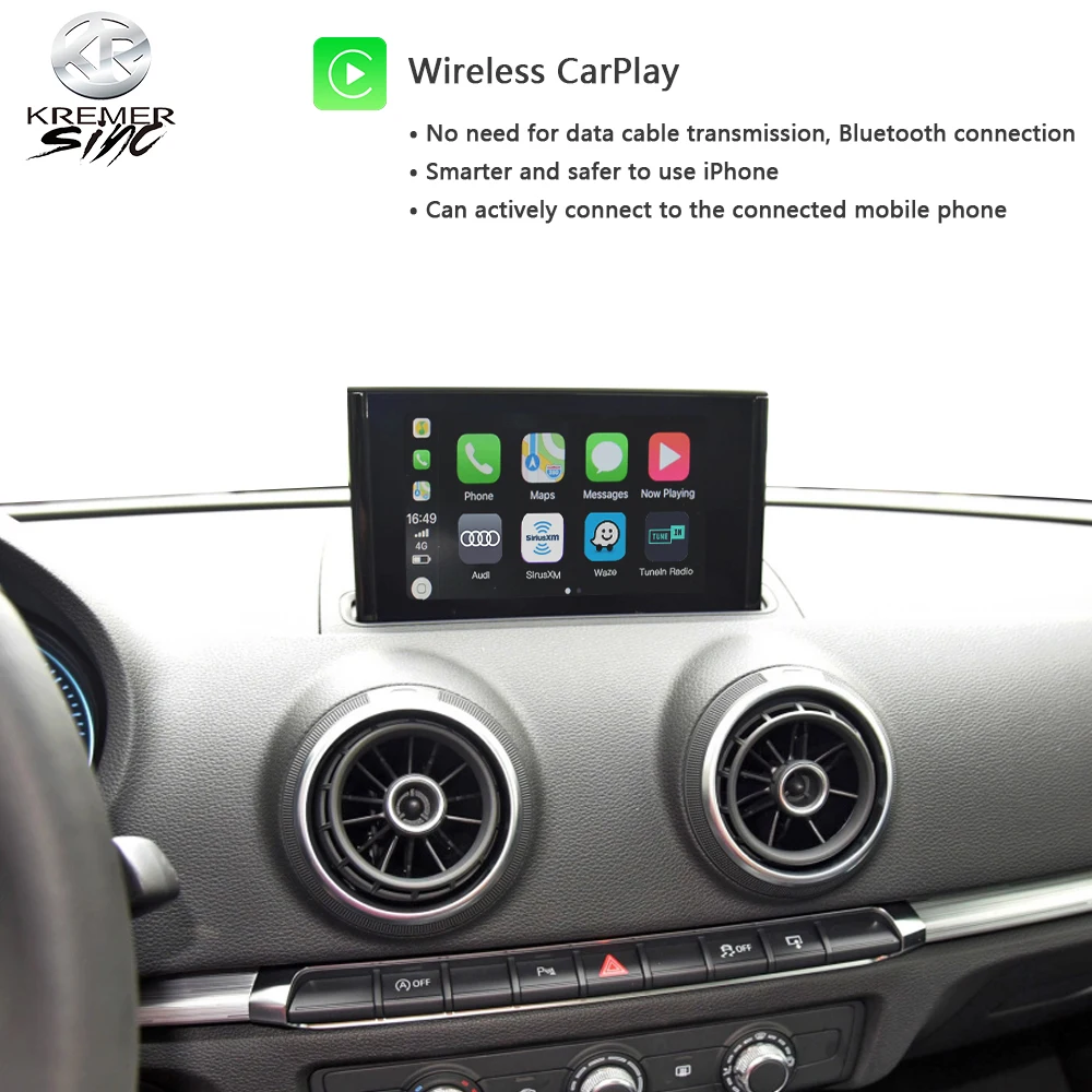 Zrkadlo Bezdrôtový Apple CarPlay AndroidAuto Retrofit pre Audi A1 A3 A4 iSmart Auto MMI2G MMI3G MIB B8 B9