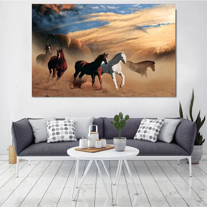 Zviera Plagáty a Vytlačí Kôň Plátno na Maľovanie Beží Kone Obrázky pre Obývacia Izba Dekor Cuadros Domáce Dekorácie na Stenu Umenie