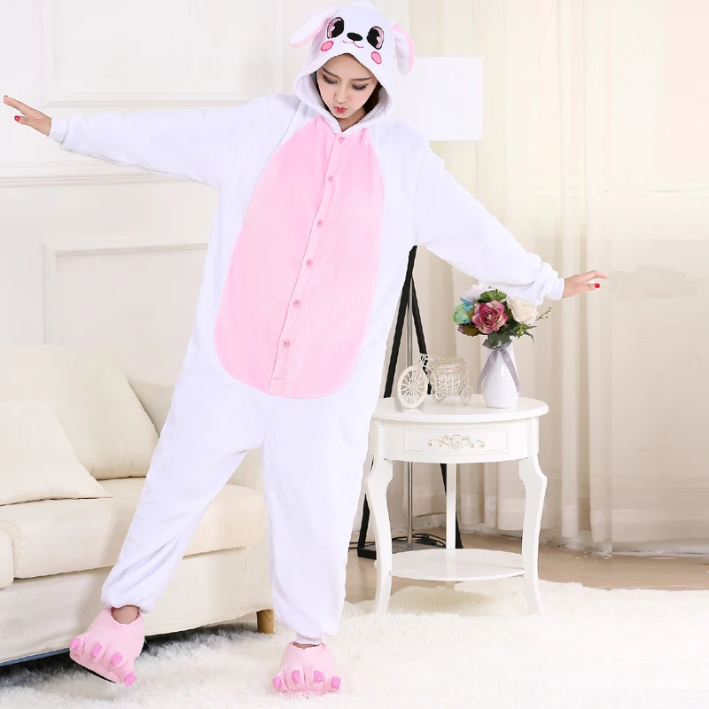 Zviera Pyžamo Bunny Kigurumi Pre Ženy Jeden Kus Dievčatá Pijamas Králik Onesies Pre Dospelých Cartoon Cosplay Kostým Na Halloween