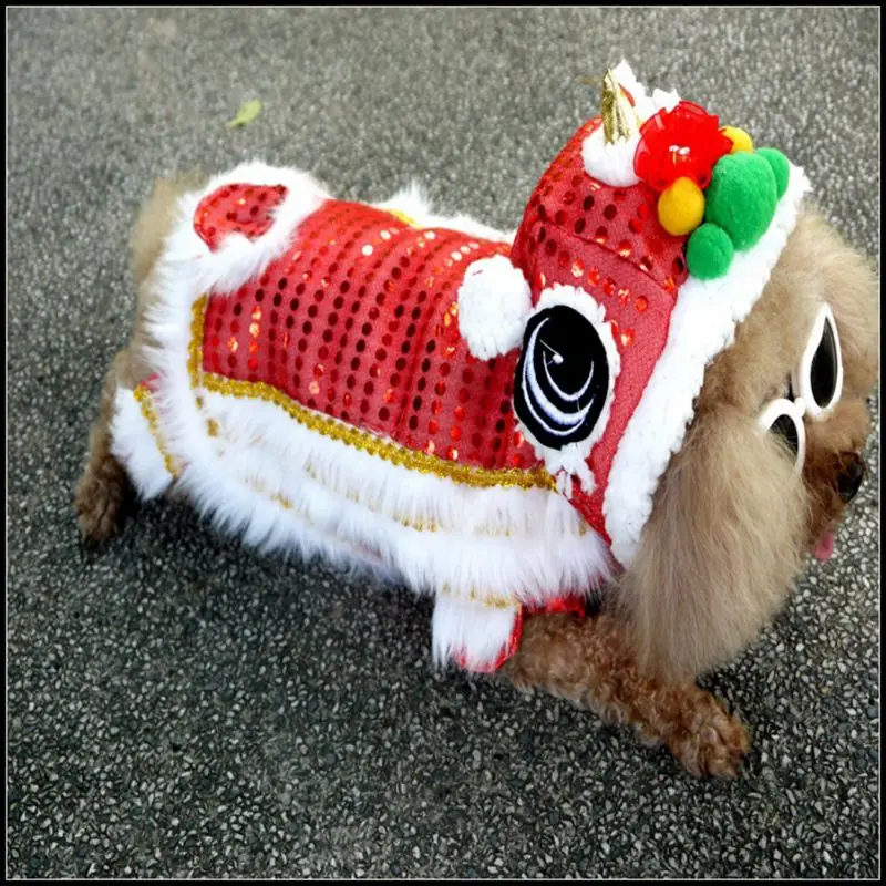 Zábavné Oblečenie pre psy, Nový Rok Pet Čínsky Kostým Tanec Draka Lion Oblečenie pre psy, Čínsky Štýl, Nový Rok Tanec Draka Človeka