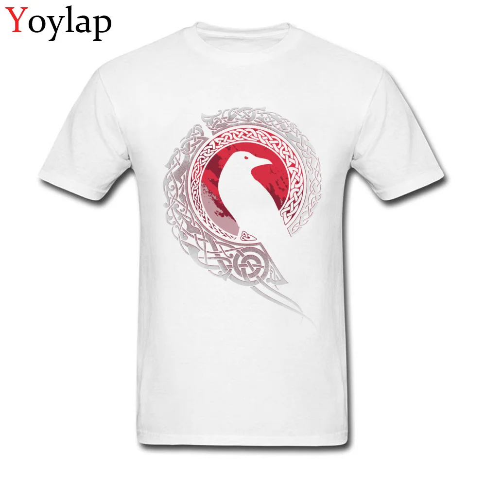Úžasné EDDA Vták Viking Valhalla Odin Dizajn Muži Tričko Crewneck Top Bavlna T-Shirts Klasická Výtlačkov