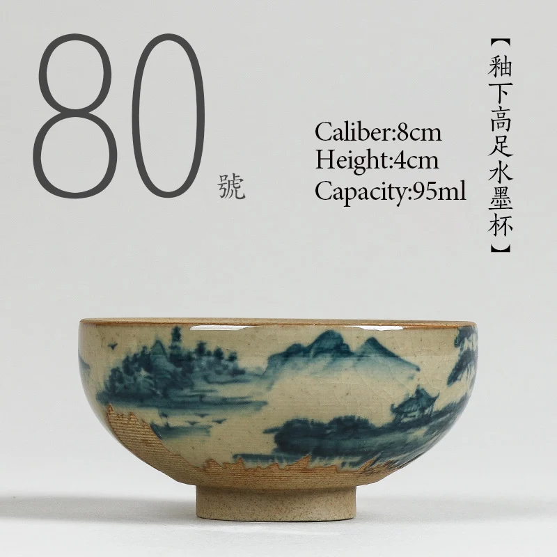 Č.080 Čínsky vysoko kvalitné Keramické šálku čaju 95ml Kung fu čaj nastaviť porcelánu Japonskom Štýle, Ručne maľované teacup Malé čajové misky