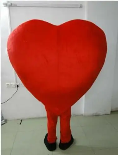 Červená Láska Srdce Maskot Cosplay Kostým Maškarný Dospelých Unisex Reklama Oblek