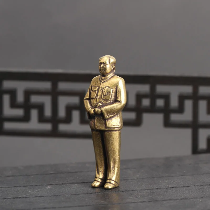 Čistej Mosadze Retro Kolekcia Veľký Vodca Predseda Mao Bronz Auto Dekorácie Visí Domácnosti Remeselné Prívesok