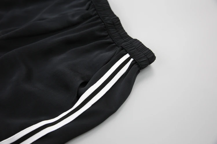 Čistý Hodváb dámske Športové Nohavice, biela, čierna s vreckami M L JN430