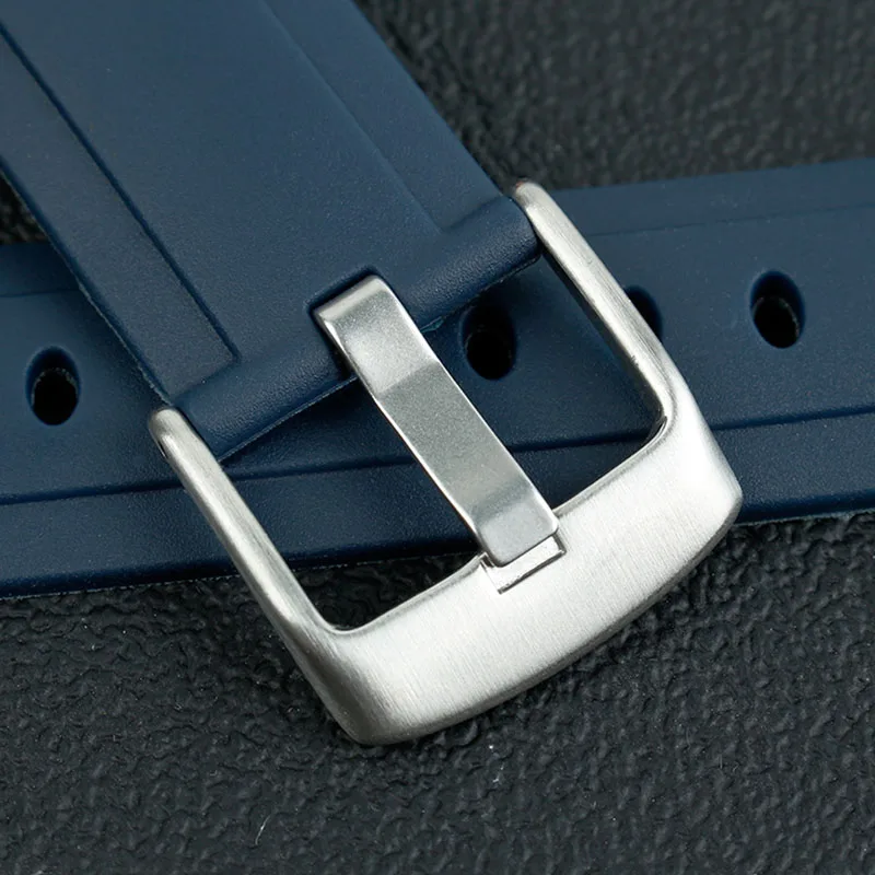Špecializované zakrivené rozhranie silikónové hodinky pásmo pre Graham racing chronograf série gumy muž remienok 24 mm čierny modrý náramok
