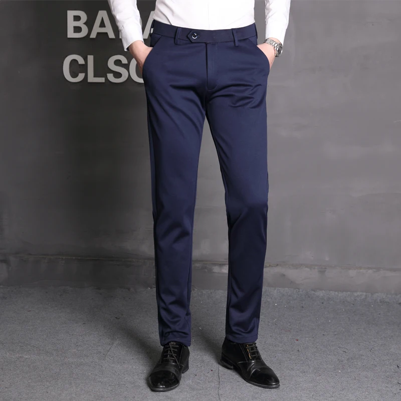 Štyri ročné obdobia novej pánskej slim úsek oblek nohavice kórejský business bežné plus veľkosť nohavice Klasické módne farbou dlhé nohavice