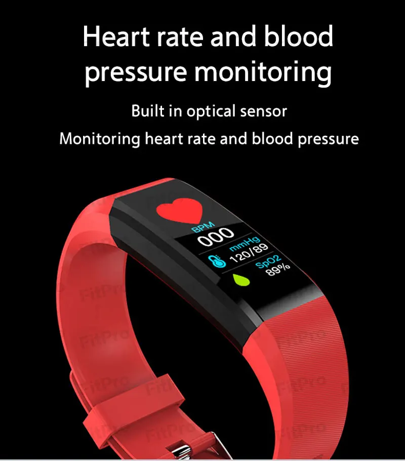 Ženy Sledovať 115plus Bluetooth Pohyb Smart Hodinky Vodotesné Srdcovej frekvencie Kroku Rozchod Dospelých Krvný Tlak Digitálne náramkové hodinky