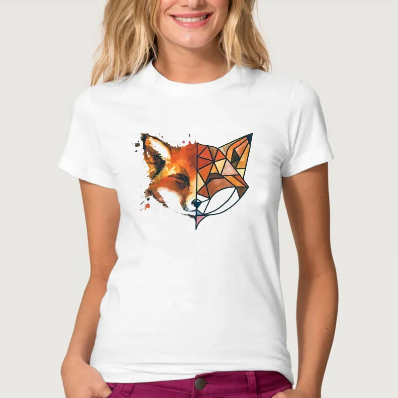 Ženy Tričká Fox, Maľovať Roztomilý Módne Letné Tričko Dámske Oblečenie Tričko Bežné Tlačené Žena Žena T-shirt Short Sleeve T Top