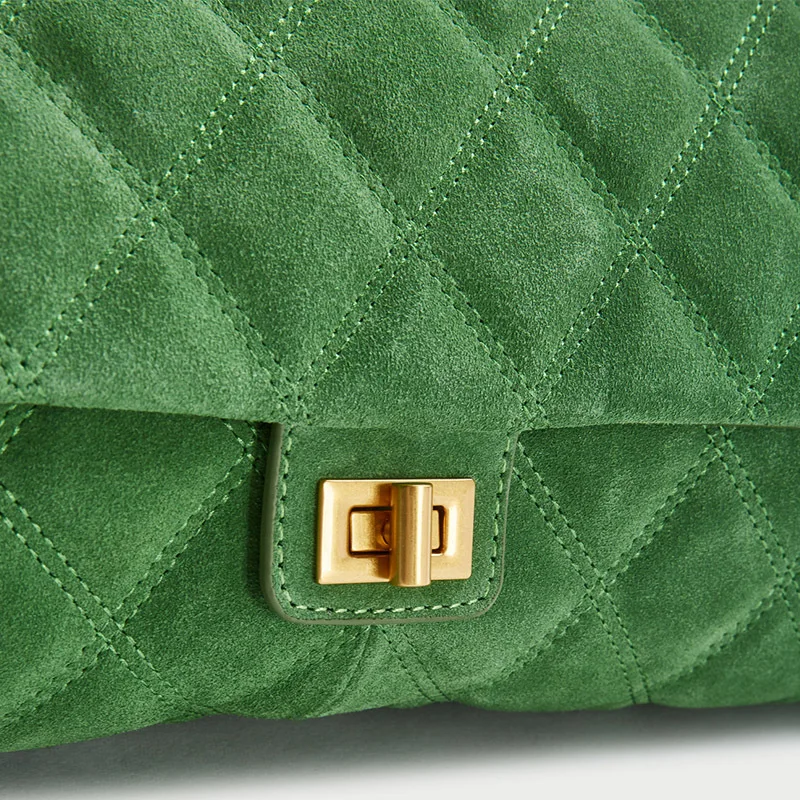 Ženy veľká dizajnér reťazca klapka crossbody taška pu kožené kabelky prešívaný MAXI messenger taška zelená veľký vankúš taška cez rameno