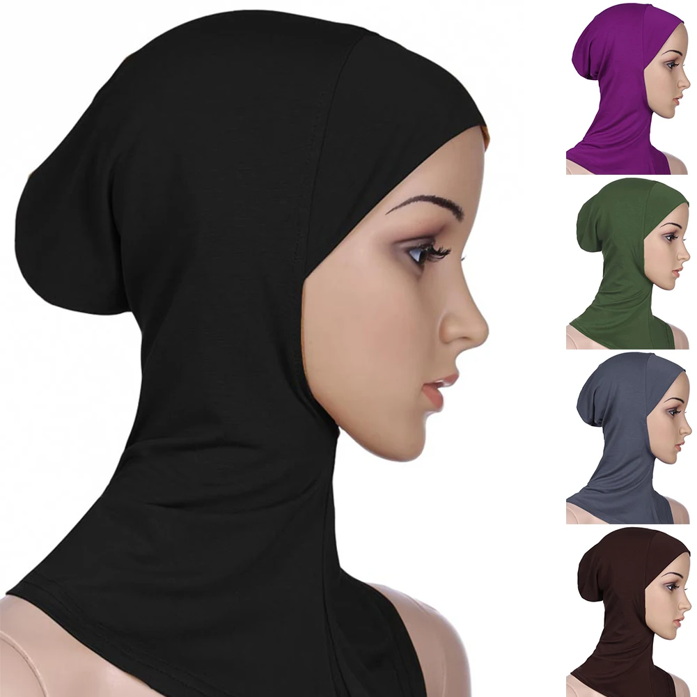 Žien v Islamskej Pod Šatku Pripravené na Nosenie Moslimských Úplné Pokrytie Vnútorné Hidžáb Čiapky Mäkké Farbou Žena Moslimských Hlave Turban Kapoty