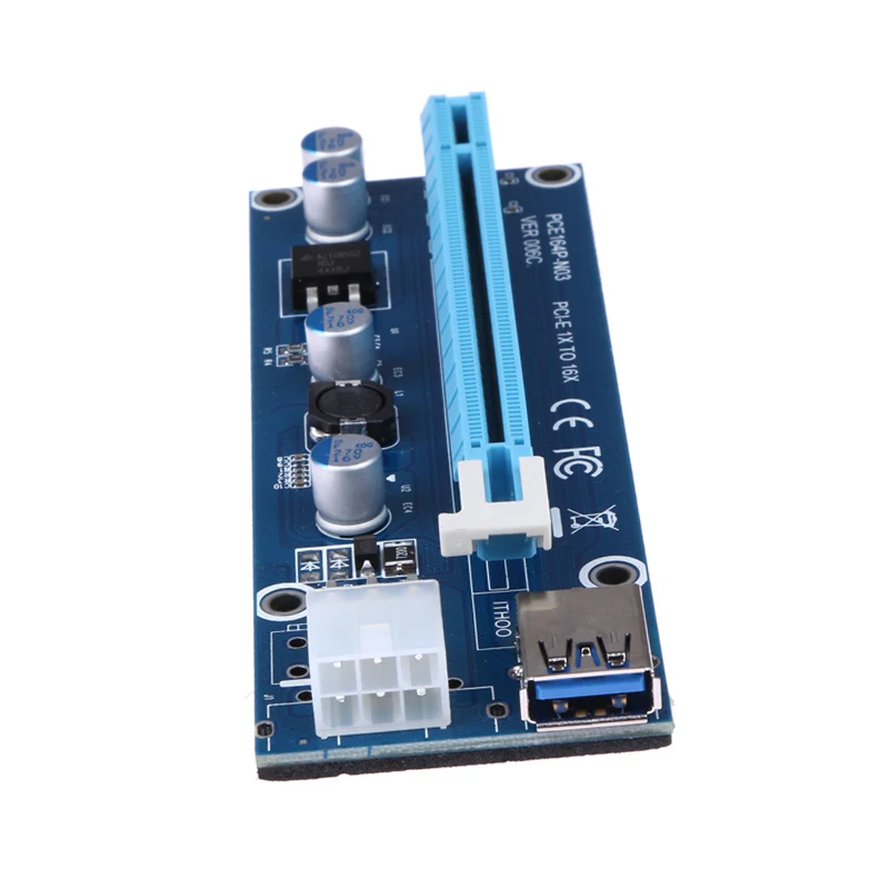 0,6 M PCI-E 1X až 16X Stúpačky Karty Extender PCIE Prevodník s Black USB 3.0 Kábel a 15 kolíkový SATA na 6Pin Napájanie pre BTC