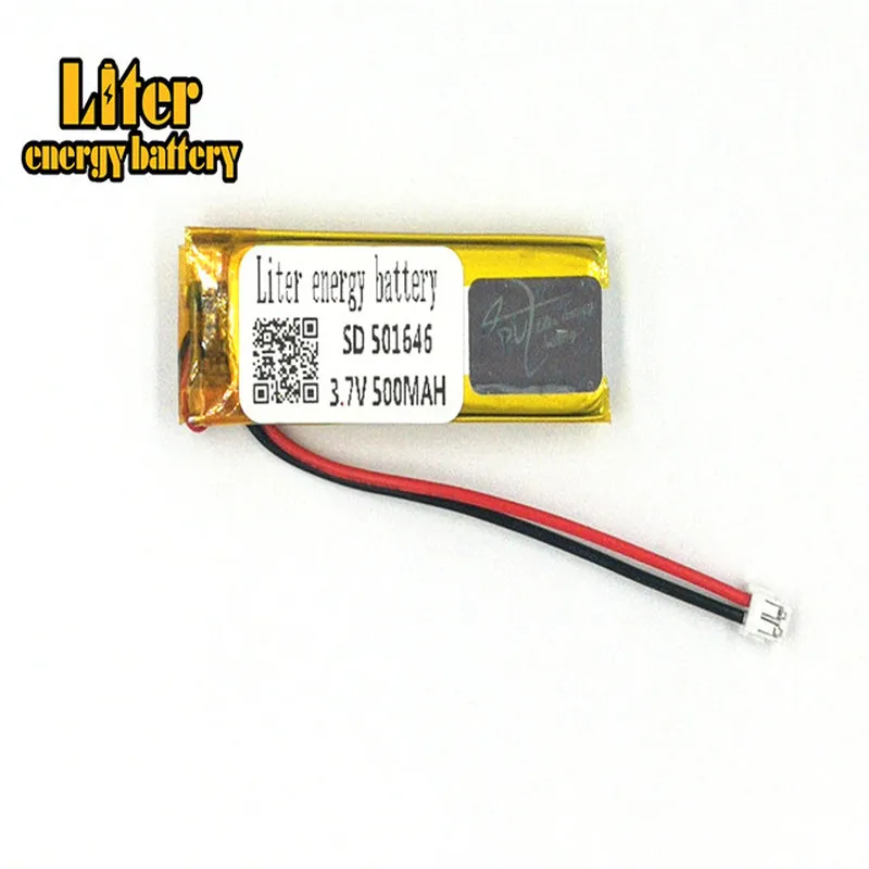 1,5 MM konektor 2pin 3,7 V 501646 500mah malé lipo batérie nabíjateľná lítium-iónová batéria