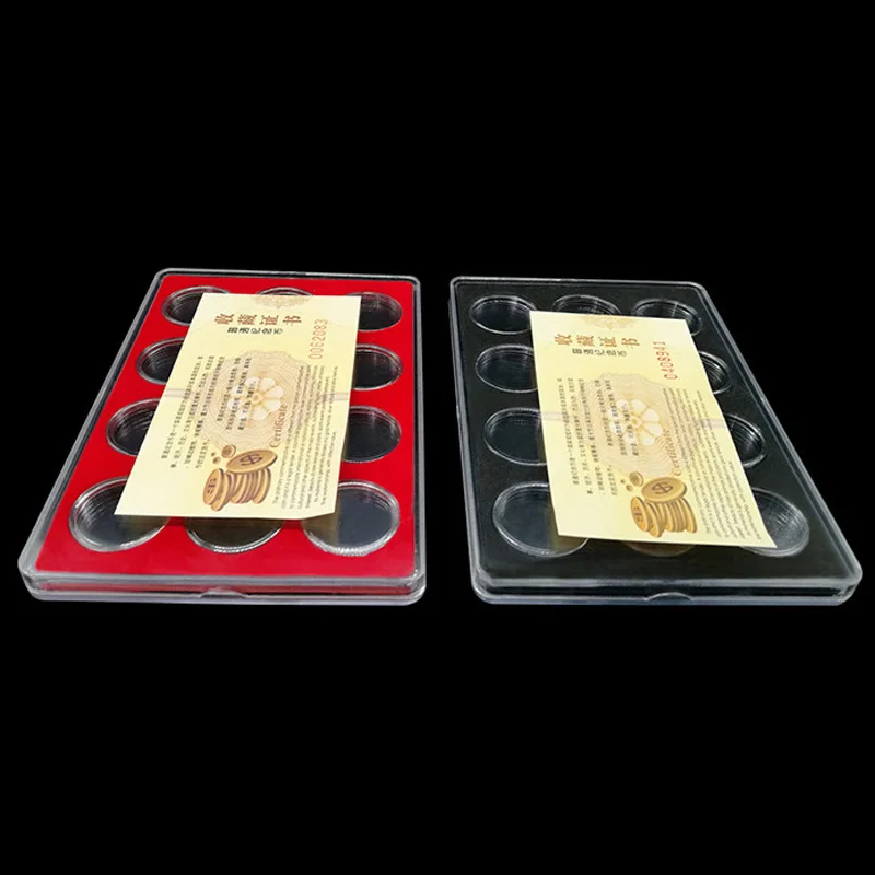 1 Ks 27mm Mince Zber Ochranné Políčko Zobraziť Prípade Skladovania Námestie Box Držiteľ Skladovanie Prípade Pamätné